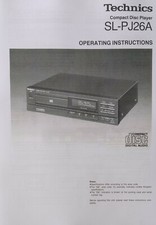 Technics SL-PJ26A  Compact Disc Player  - Operating Instructions - USER MANUAL