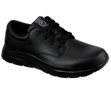 Skechers Flex Advantage   Fourche Sr Black Mens Occupational Footwear Leather
