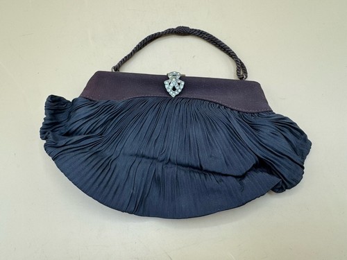 Vintage 1940s black crepe - black,