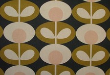 Orla Kiely Cotton Fabric Oval Flower Seagrass Curtain Upholstery Cushion Craft