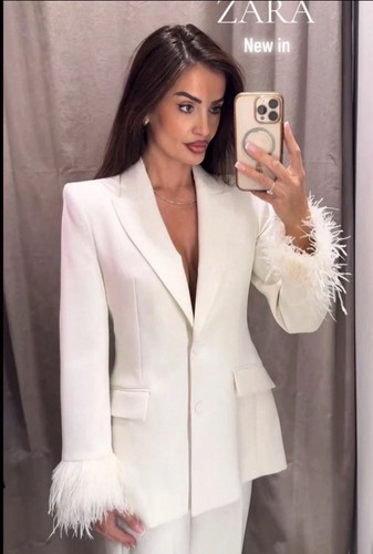 Zara blazer with - feather, cuffs