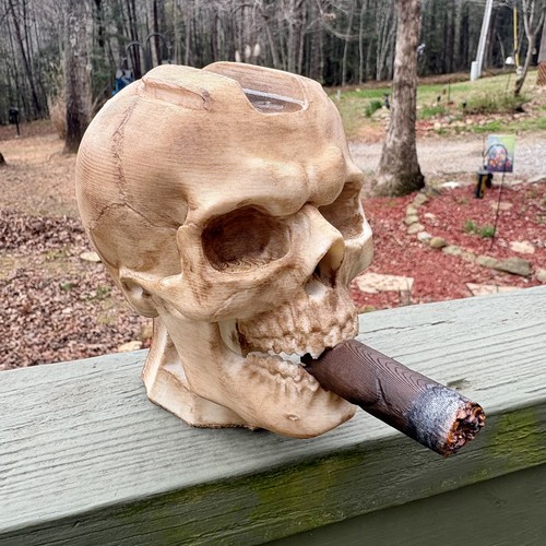Cigar rest large skull - cigar, w