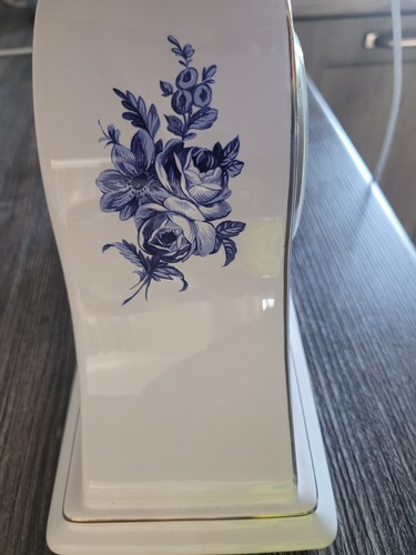Mantal clock bone china blue - bone,