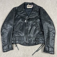 Vintage Schott Perfecto Motorcycle Leather Jacket Size 42 Talon Lace 618 USA