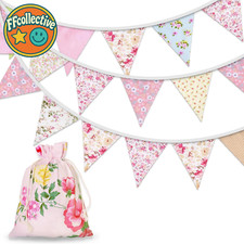 Floral Fabric Bunting 24 Flags