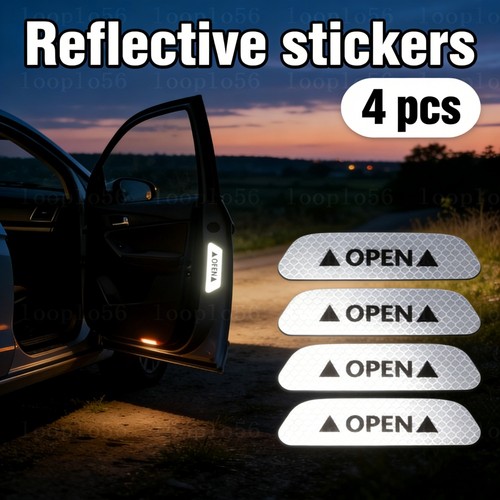 4pcs white car door reflective - door,