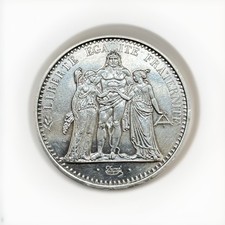 1968  10 French Franc Silver C oin 25gr FRANCE Large HERCULES VINTAGE 10 FRANCS