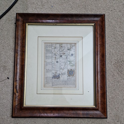 Antique road map strip - road,