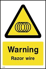 Warning Razor Wire Sign or