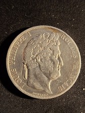 1844 FRANCE SILVER 5 FRANCS