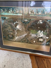 Collectors Vintage Nova Totivs Goĺd Blaeu Wall Map Framed