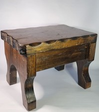 Vintage Milking Stepstool Footstool Stool Plant Stand Hardwood Wooden Rustic 