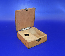Antique Post Office Box " Finger Damper Pad Wet Sponge " Beech Wood Square Box