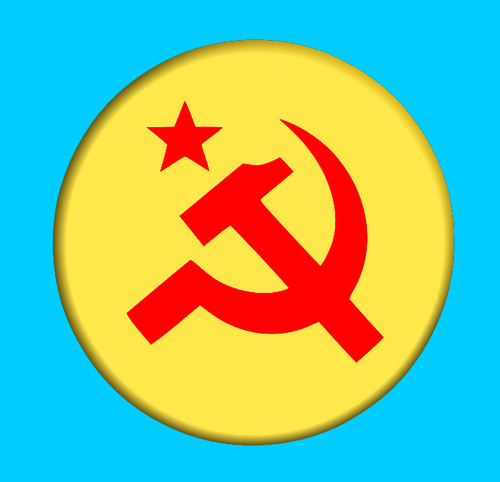 Socialist badge button 58mm - button,