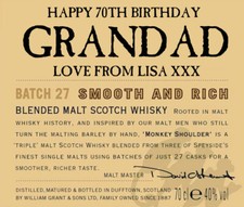 PERSONALISED MONKEY SHOULDER WHISKEY LABEL - BIRTHDAY - CHRISTMAS - FATHERS DAY