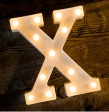 Large LED Light Up X Letter