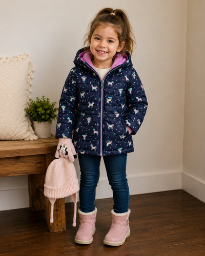 Winter fleece lined unicorn - winter,