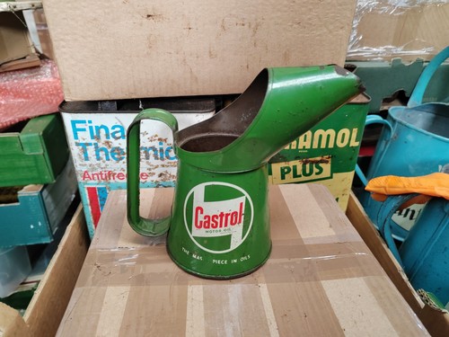 Vintage oil jug pourer castrol - vintage,