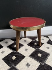 Vintage Plant Stand Table Red