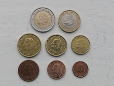 8 CIRCULATED BELGIAN COINS 2 & 1 EUROS, 50, 20, 10. 5, 2 & 1 CENTS V2 (MIXED YRS