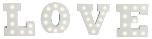 White light letter wooden - up,