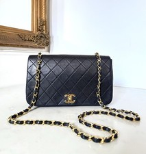 Chanel Classic Flap Bag Black With 24kt Gold Hardware Authentic