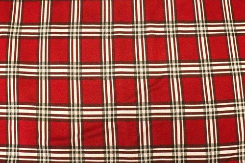 Red tartan jacquard fabric - red,