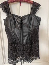 New Steam Punk Gothic Lacy Basque 18/20 Zip Lace Extra Long Body Stylish Lovely