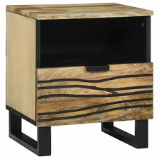Bedside Cabinet with Drawer Solid Acacia wood Nightstand Table Small  vidaXL