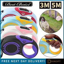 DOG LEAD RETRACTABLE EXTENDABLE TRAINING DOG PUPPIES LEASH PET LEADS NEW 3M 5M 