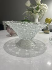  crystal Trifle Bowl Dish Pressed Clear Glass Footed Tableware