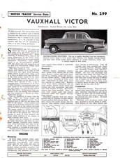 Vauxhall Victor 1957 Motor Trader Service Data Sheet No.299