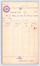 1917 Utah Fuel Co. Postcard