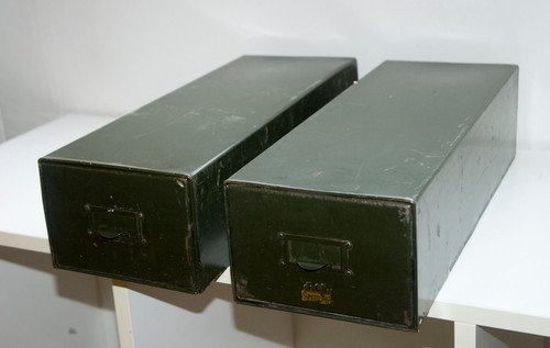 Vintage metal filing drawers - vintage,