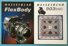 2 Hasselblad brochures: FLEXBODY + 903SWC, wide angle, medium format, film, rare