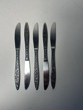 Viners Original Vintage Set of Five Mosaic Dinner Table Knives 21cm