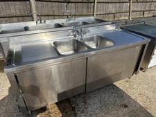 Stainless Large Double Bowl Drainer Commercial Sink In Pictures