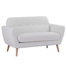 White 2 Two Seater Sofa Scandi Savannah Boucle - New Boxed