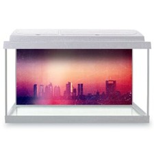 Fish Tank Background 90x45cm - Cool Distressed Summer City  #12870