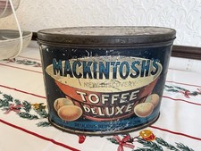 Vintage 1920s Mackintosh Toffee De Luxe Tin Antique Advertising Confectionery 