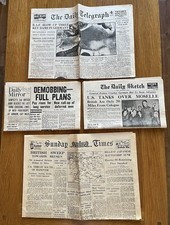7 Reproductions Of WW2 British Newspapers