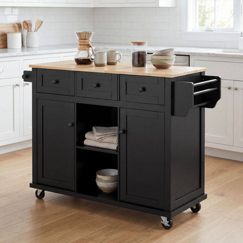 Black wood kitchen - wood, in.