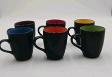 6 Pc Black Coffee Mug Set