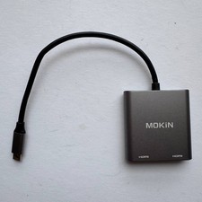 MOKiN USB C to Dual HDMI Adapter 2-in-1 USB C Dual HDMI Monitor Adapter 4K@60Hz