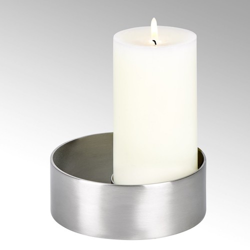 Stainless steel round candle - steel,