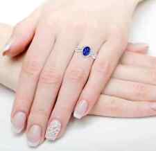 AAA 3.30 Ct Natural Tanzanite Diamond Ring 14K Solid White Gold Ring