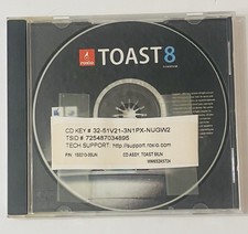 Roxio Toast 8 Titanium for Mac, CD Key Included, Mint Disc, OS X Universal