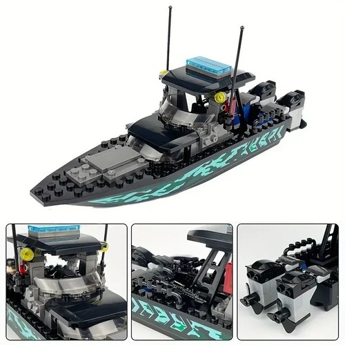 89pcs police speedboat - 89pcs,