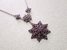 Denmark Vintage Silver Garnet Necklace