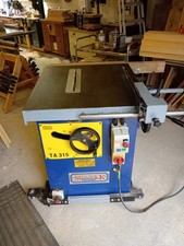 Sedgwick TA315 table saw 1ph sliding carriage, auto take off, mobility trolley